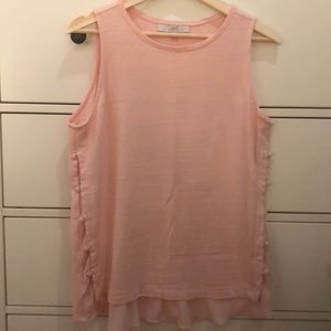 Loft mixed media shell with side buttons